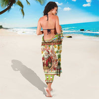 Hawaiian Santa Aloha Pineapple Christmas Sarong Mele Kalikimaka - Polynesian Pride