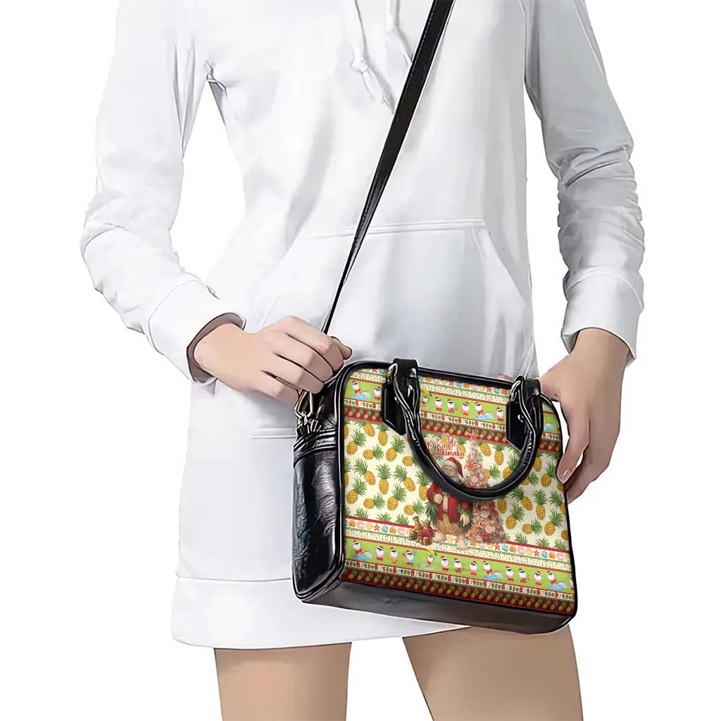 Hawaiian Santa Aloha Pineapple Christmas Shoulder Handbag Mele Kalikimaka - Polynesian Pride