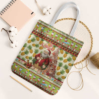 Hawaiian Santa Aloha Pineapple Christmas Tote Bag Mele Kalikimaka - Polynesian Pride