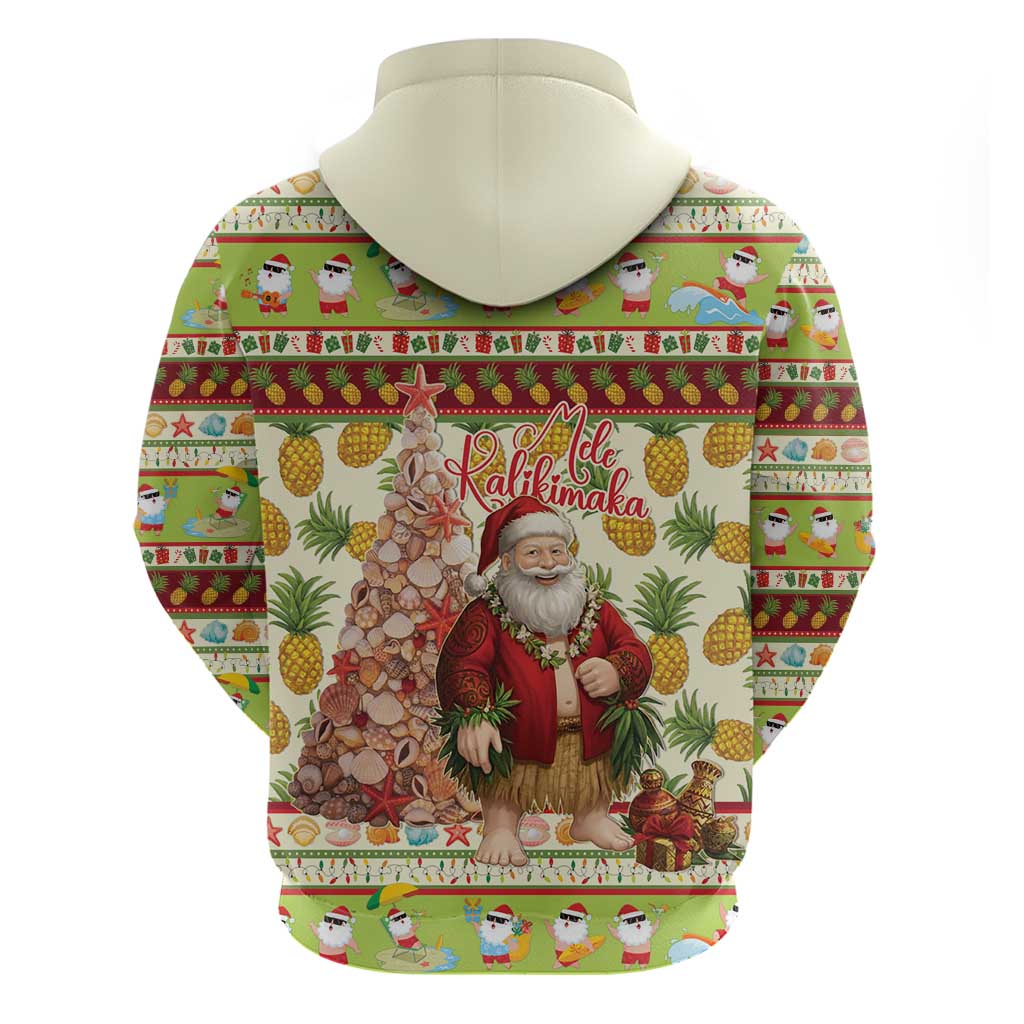 Hawaiian Santa Aloha Pineapple Christmas Zip Hoodie Mele Kalikimaka LT15 - Polynesian Pride