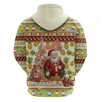 Hawaiian Santa Aloha Pineapple Christmas Zip Hoodie Mele Kalikimaka LT15 - Polynesian Pride