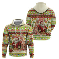 Hawaiian Santa Aloha Pineapple Christmas Zip Hoodie Mele Kalikimaka LT15 - Polynesian Pride
