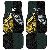 New Zealand and South Africa Rugby Car Mats Silver Fern With Springboks LT15 - Polynesian Pride