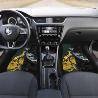 New Zealand and South Africa Rugby Car Mats Silver Fern With Springboks LT15 Set 2pcs - Front Black - Polynesian Pride