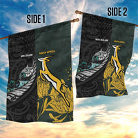 New Zealand and South Africa Rugby Garden Flag Silver Fern With Springboks LT15 - Polynesian Pride