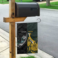 New Zealand and South Africa Rugby Garden Flag Silver Fern With Springboks LT15 - Polynesian Pride