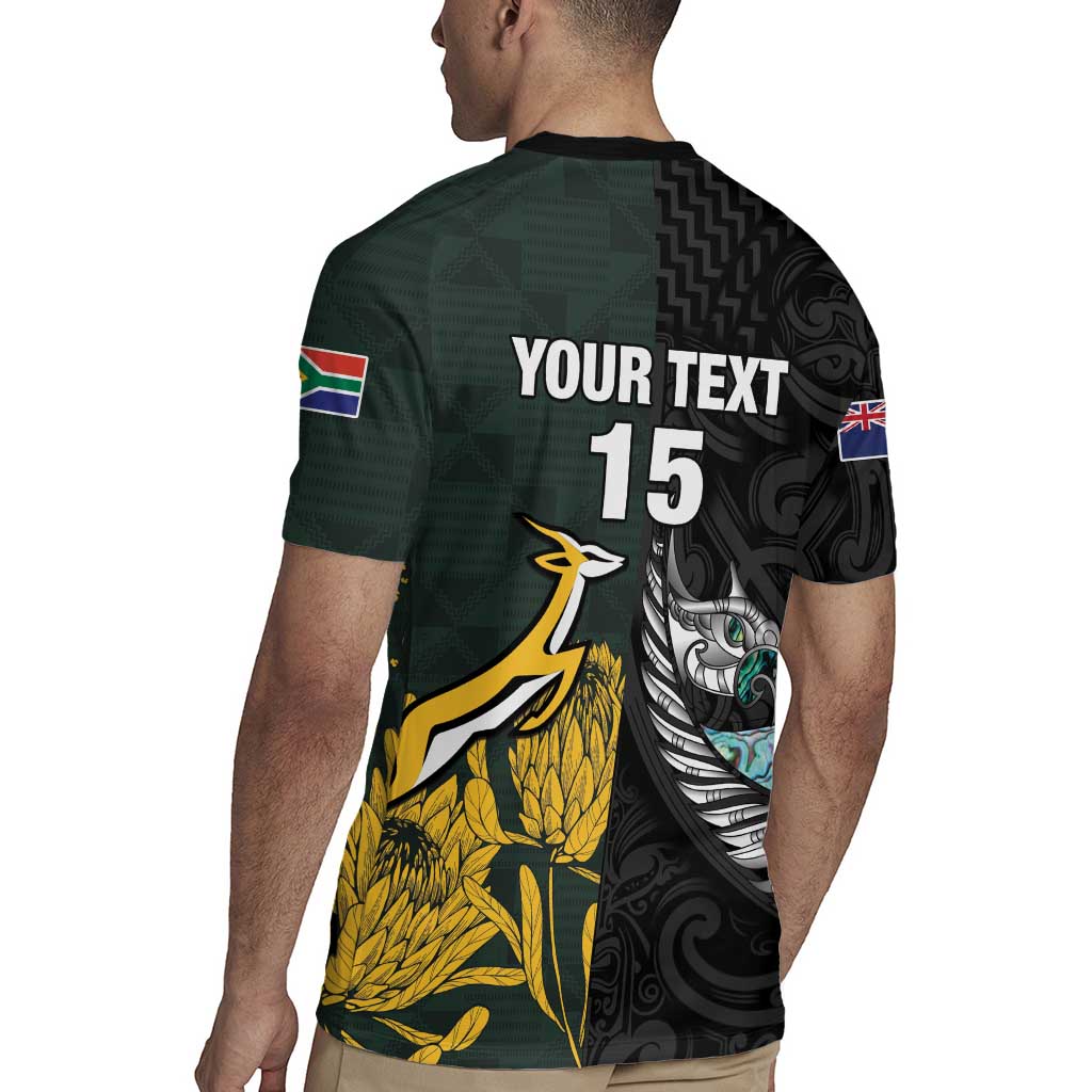 New Zealand and South Africa Rugby Custom Rugby Jersey Silver Fern With Springboks LT15 - Polynesian Pride