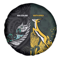 New Zealand and South Africa Rugby Spare Tire Cover Silver Fern With Springboks LT15 - Polynesian Pride