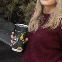 New Zealand and South Africa Rugby Custom Tumbler Cup Silver Fern With Springboks LT15 - Polynesian Pride