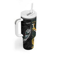 New Zealand and South Africa Rugby Custom Tumbler With Handle Silver Fern With Springboks LT15 - Polynesian Pride