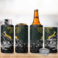 New Zealand and South Africa Rugby Personalised 4 in 1 Can Cooler Tumbler Maori Kiwi With Springboks LT15 - Polynesian Pride