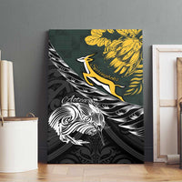 New Zealand and South Africa Rugby Canvas Wall Art Maori Kiwi With Springboks LT15 - Polynesian Pride