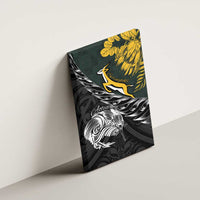 New Zealand and South Africa Rugby Canvas Wall Art Maori Kiwi With Springboks LT15 - Polynesian Pride