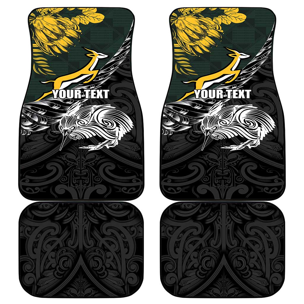 New Zealand and South Africa Rugby Car Mats Maori Kiwi With Springboks LT15 - Polynesian Pride