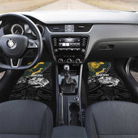 New Zealand and South Africa Rugby Car Mats Maori Kiwi With Springboks LT15 Set 2pcs - Front Black - Polynesian Pride