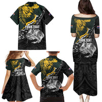 New Zealand and South Africa Rugby Personalised Family Matching Puletasi and Hawaiian Shirt Maori Kiwi With Springboks LT15 - Polynesian Pride