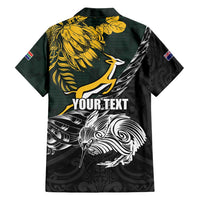 New Zealand and South Africa Rugby Personalised Family Matching Puletasi and Hawaiian Shirt Maori Kiwi With Springboks LT15 - Polynesian Pride