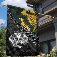 New Zealand and South Africa Rugby Garden Flag Maori Kiwi With Springboks LT15 - Polynesian Pride