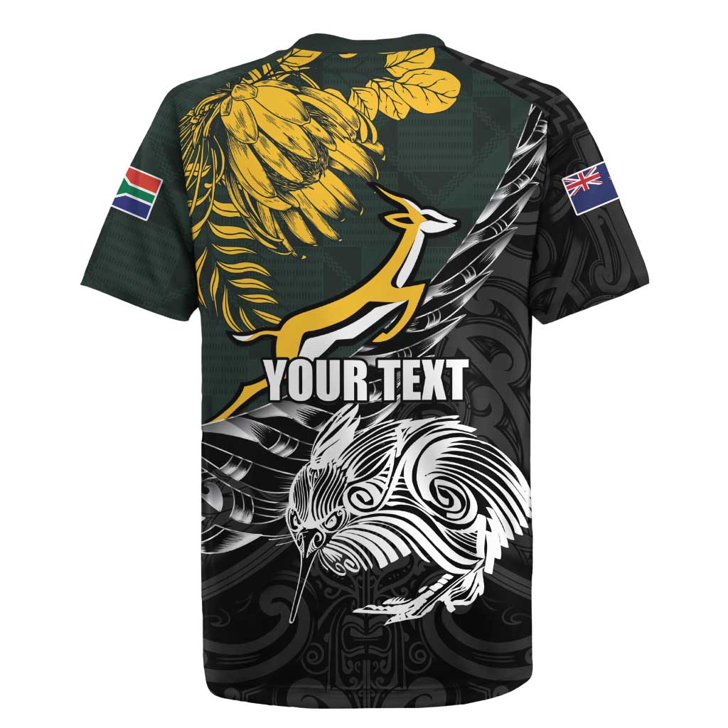 New Zealand and South Africa Rugby Personalised Rugby Jersey Maori Kiwi With Springboks LT15 - Polynesian Pride