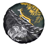 New Zealand and South Africa Rugby Spare Tire Cover Maori Kiwi With Springboks LT15 - Polynesian Pride