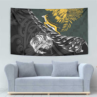 New Zealand and South Africa Rugby Tapestry Maori Kiwi With Springboks LT15 - Polynesian Pride