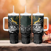 New Zealand and South Africa Rugby Personalised Tumbler With Handle Maori Kiwi With Springboks LT15 - Polynesian Pride
