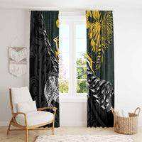 New Zealand and South Africa Rugby Window Curtain Maori Kiwi With Springboks LT15 - Polynesian Pride
