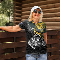 New Zealand and South Africa Rugby Personalised Women Polo Shirt Maori Kiwi With Springboks LT15 - Polynesian Pride