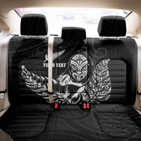 New Zealand Silver Fern Rugby Custom Back Car Seat Cover Maori Tiki Black Version LT15 - Polynesian Pride