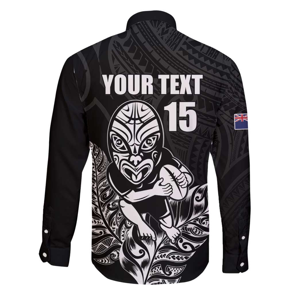 New Zealand Silver Fern Rugby Custom Family Matching Tank Maxi Dress and Hawaiian Shirt Maori Tiki Black Version