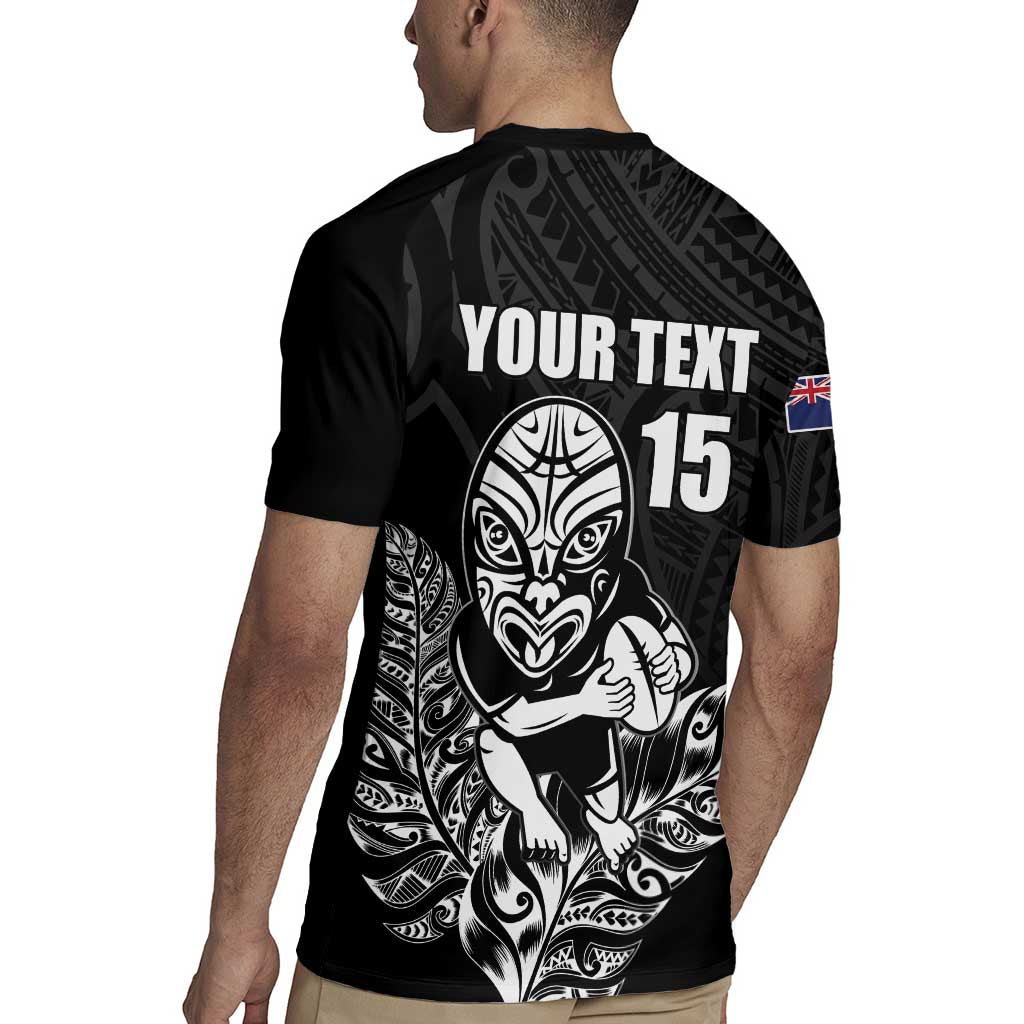 New Zealand Silver Fern Rugby Custom Rugby Jersey Maori Tiki Black Version