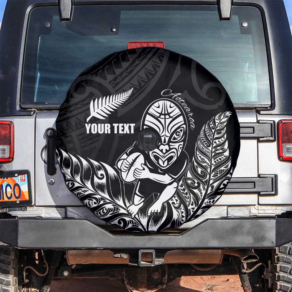 New Zealand Silver Fern Rugby Custom Spare Tire Cover Maori Tiki Black Version