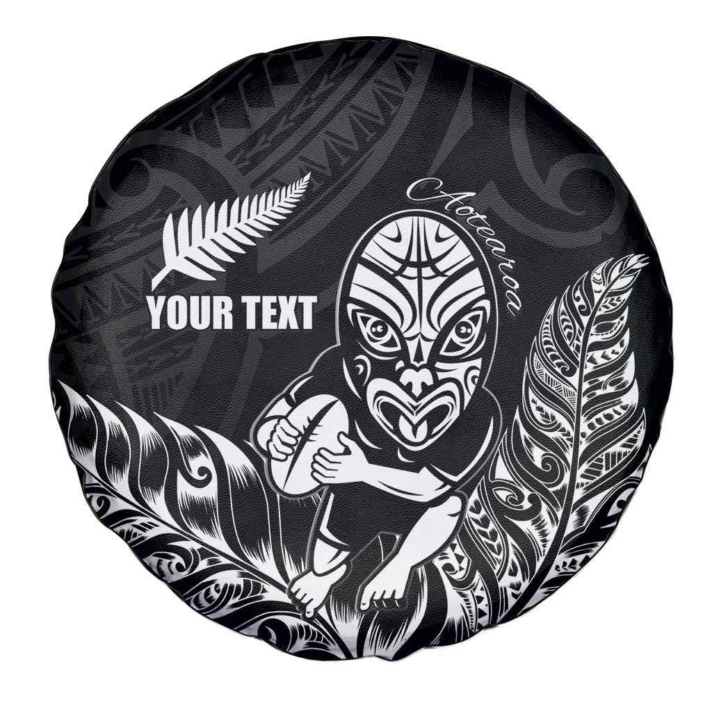 New Zealand Silver Fern Rugby Custom Spare Tire Cover Maori Tiki Black Version