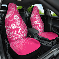 New Zealand Silver Fern Rugby Custom Car Seat Cover Maori Tiki Pink Version
