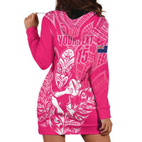 New Zealand Silver Fern Rugby Custom Hoodie Dress Maori Tiki Pink Version
