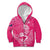 New Zealand Silver Fern Rugby Custom Kid Hoodie Maori Tiki Pink Version