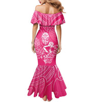 New Zealand Silver Fern Rugby Custom Mermaid Dress Maori Tiki Pink Version