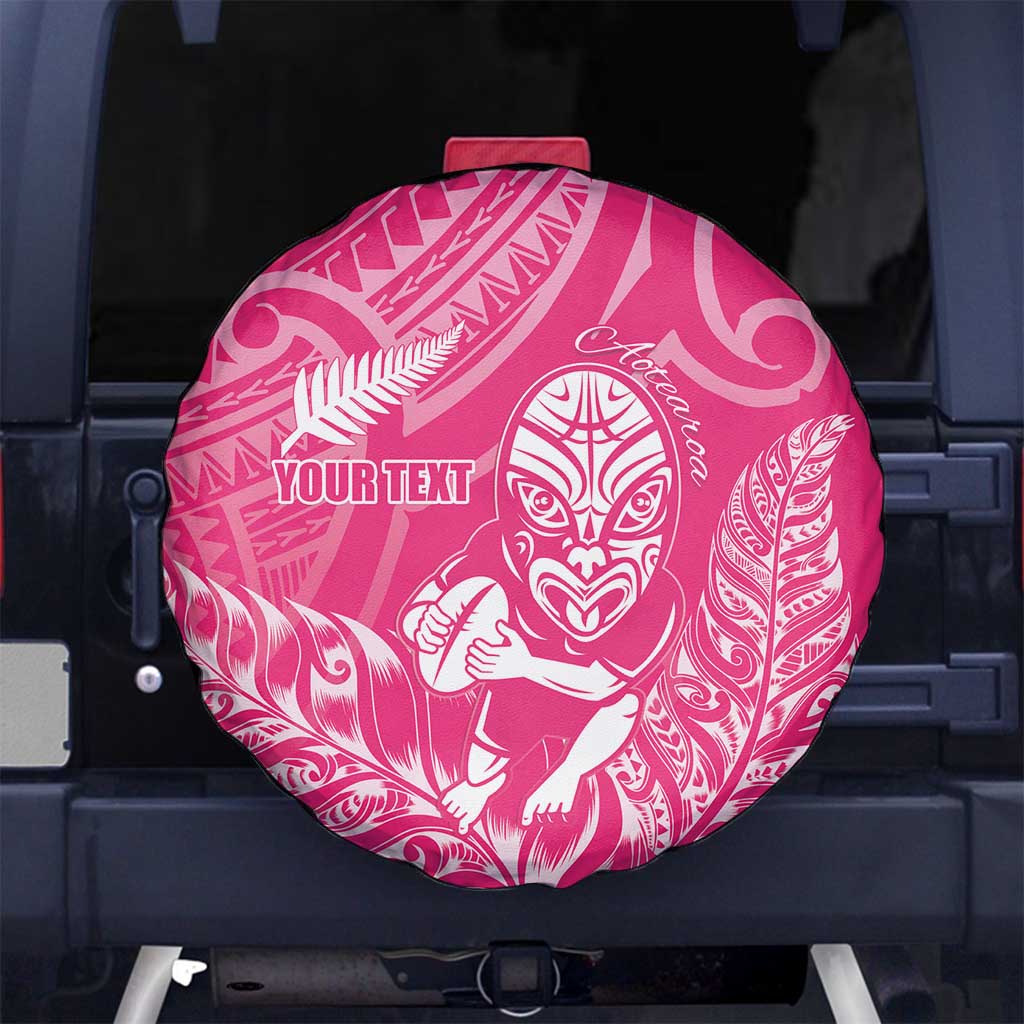 New Zealand Silver Fern Rugby Custom Spare Tire Cover Maori Tiki Pink Version