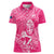 New Zealand Silver Fern Rugby Custom Women Polo Shirt Maori Tiki Pink Version