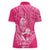 New Zealand Silver Fern Rugby Custom Women Polo Shirt Maori Tiki Pink Version