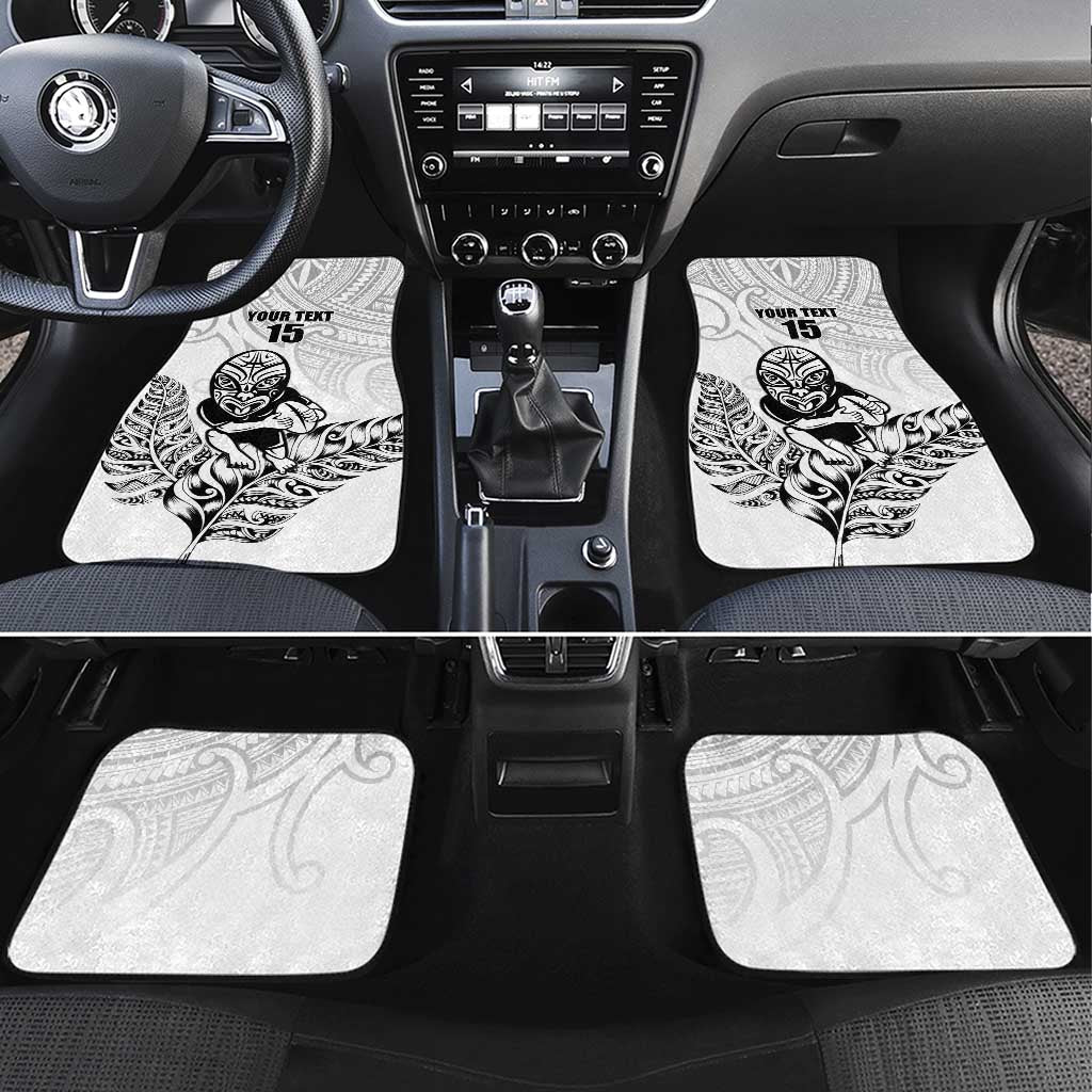 New Zealand Silver Fern Rugby Custom Car Mats Maori Tiki White Version