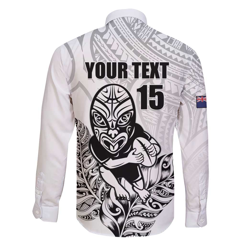 New Zealand Silver Fern Rugby Custom Family Matching Short Sleeve Bodycon Dress and Hawaiian Shirt Maori Tiki White Version