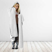 New Zealand Silver Fern Rugby Custom Hooded Blanket Maori Tiki White Version