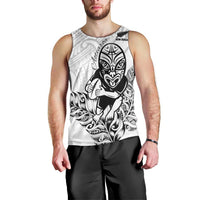 New Zealand Silver Fern Rugby Custom Men Tank Top Maori Tiki White Version
