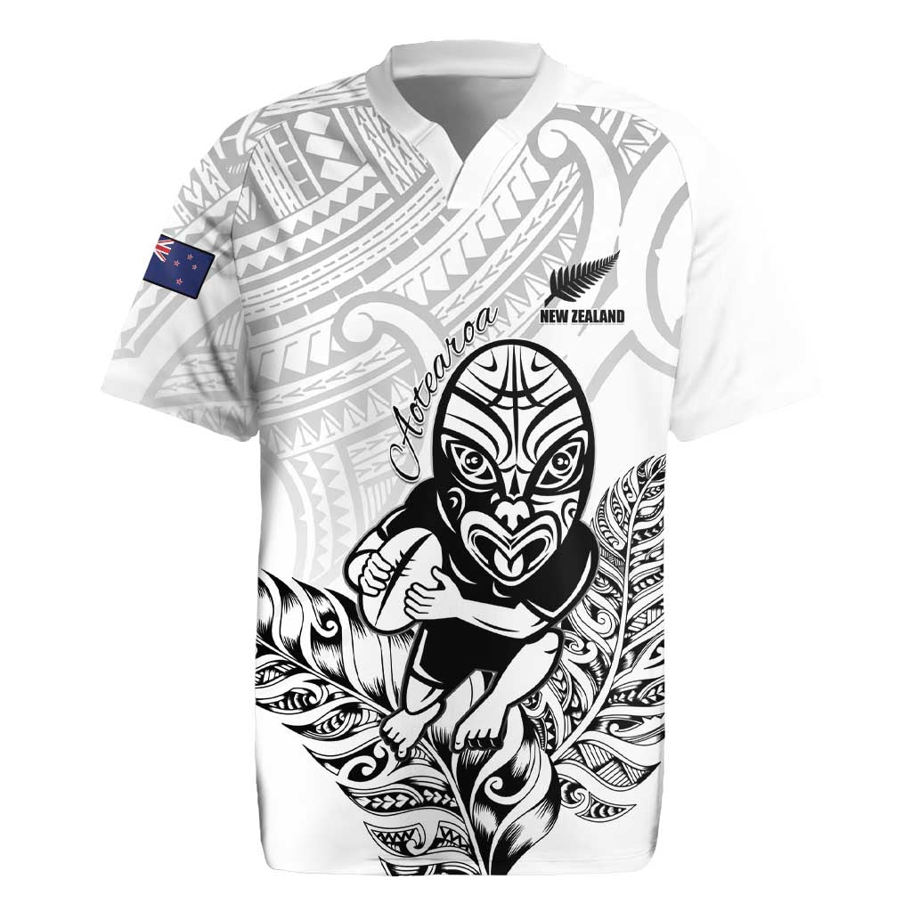 New Zealand Silver Fern Rugby Custom Rugby Jersey Maori Tiki White Version