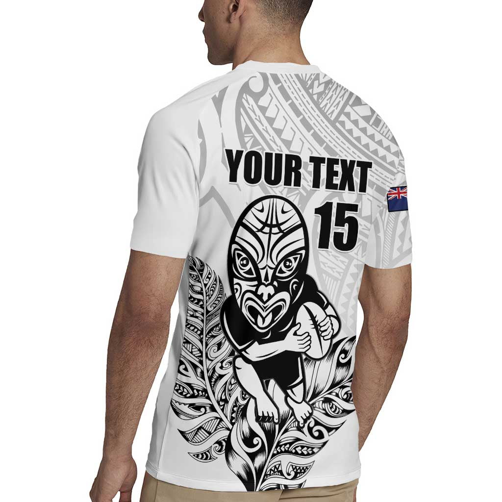 New Zealand Silver Fern Rugby Custom Rugby Jersey Maori Tiki White Version