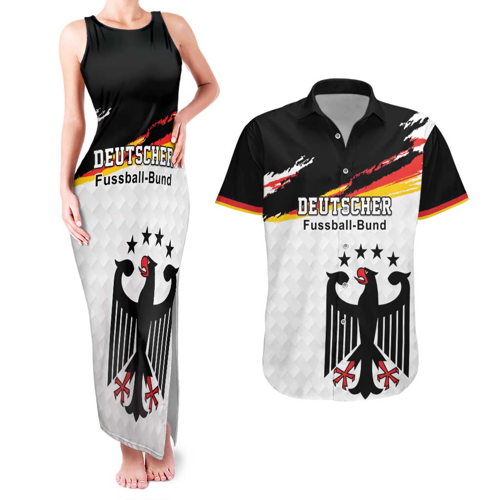 Custom Germany Football Couples Matching Tank Maxi Dress and Hawaiian Shirt Come On DFB-Team