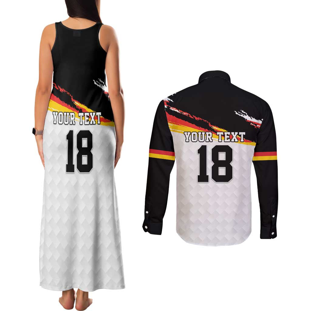 Custom Germany Football Couples Matching Tank Maxi Dress and Long Sleeve Button Shirt Come On DFB-Team