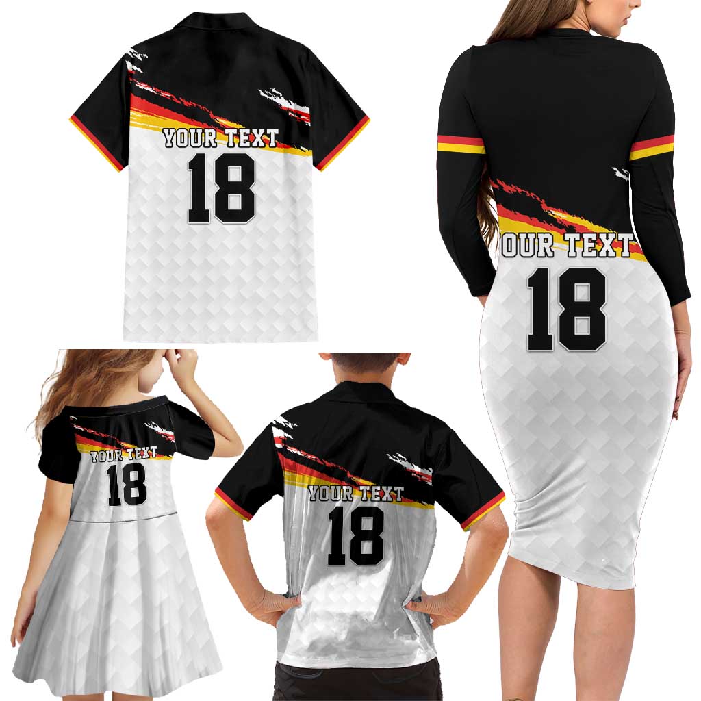 Custom Germany Football Family Matching Long Sleeve Bodycon Dress and Hawaiian Shirt Come On DFB-Team