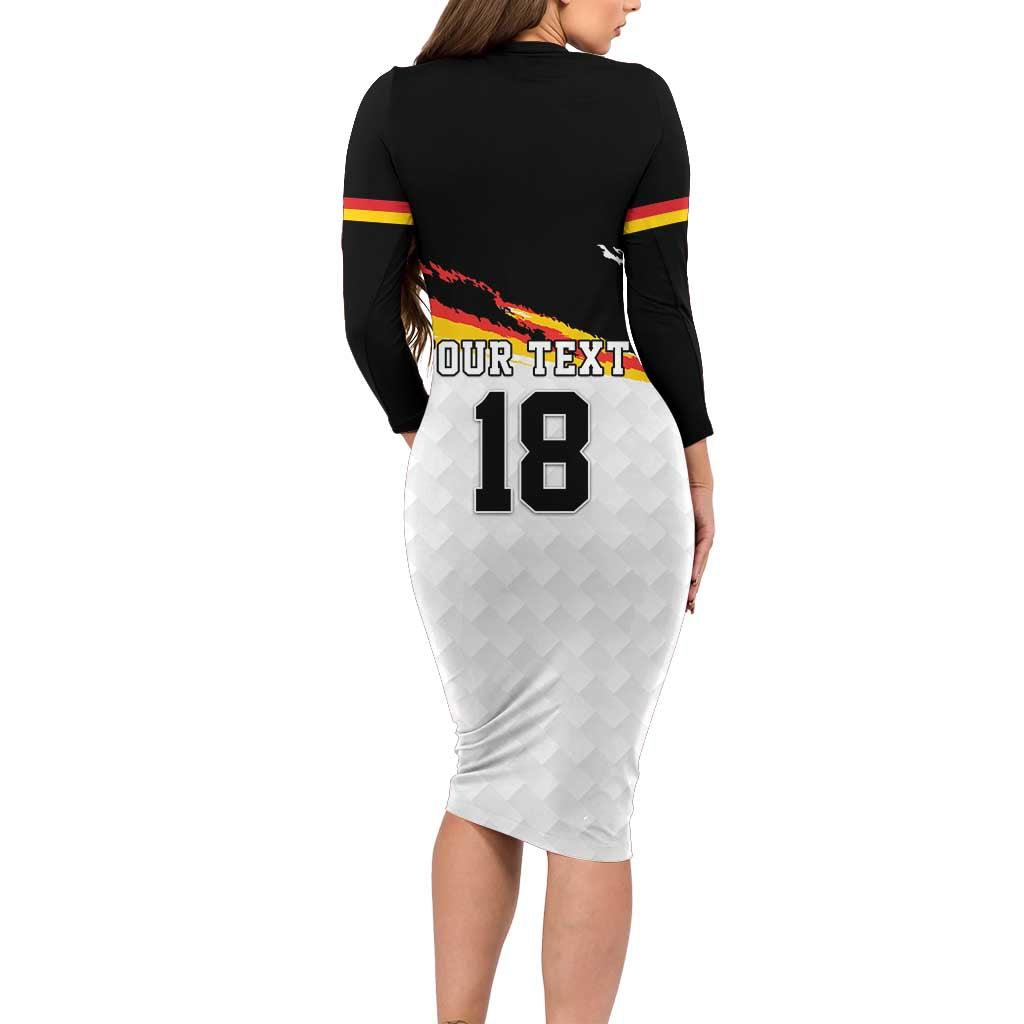 Custom Germany Football Family Matching Long Sleeve Bodycon Dress and Hawaiian Shirt Come On DFB-Team